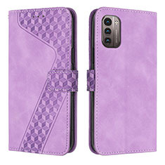 Leather Case Stands Flip Cover Holder H04X for Nokia G21 Purple