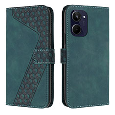 Leather Case Stands Flip Cover Holder H04X for Realme 10 Pro 5G Green