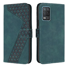 Leather Case Stands Flip Cover Holder H04X for Realme 8s 5G Green