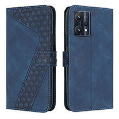 Leather Case Stands Flip Cover Holder H04X for Realme 9 4G Blue