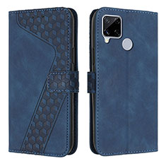 Leather Case Stands Flip Cover Holder H04X for Realme C12 Blue