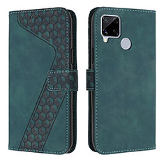 Leather Case Stands Flip Cover Holder H04X for Realme C12 Green