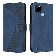 Leather Case Stands Flip Cover Holder H04X for Realme C21Y Blue