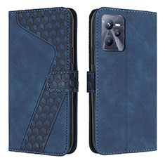 Leather Case Stands Flip Cover Holder H04X for Realme Narzo 50A Prime Blue