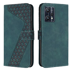 Leather Case Stands Flip Cover Holder H04X for Realme V25 5G Green