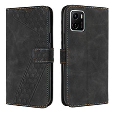 Leather Case Stands Flip Cover Holder H04X for Vivo Y01 Black