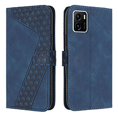 Leather Case Stands Flip Cover Holder H04X for Vivo Y01 Blue