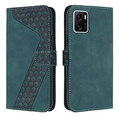 Leather Case Stands Flip Cover Holder H04X for Vivo Y01 Green