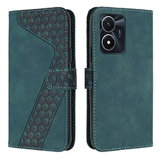 Leather Case Stands Flip Cover Holder H04X for Vivo Y02S Green