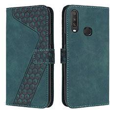 Leather Case Stands Flip Cover Holder H04X for Vivo Y11 Green