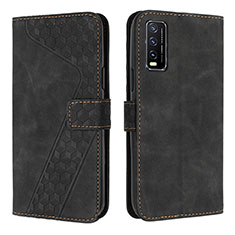 Leather Case Stands Flip Cover Holder H04X for Vivo Y12A Black