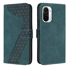 Leather Case Stands Flip Cover Holder H04X for Xiaomi Mi 11i 5G Green