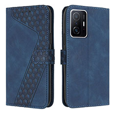 Leather Case Stands Flip Cover Holder H04X for Xiaomi Mi 11T Pro 5G Blue