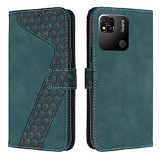 Leather Case Stands Flip Cover Holder H04X for Xiaomi POCO C31 Green
