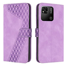 Leather Case Stands Flip Cover Holder H04X for Xiaomi POCO C31 Purple