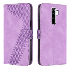 Leather Case Stands Flip Cover Holder H04X for Xiaomi Poco M2 Purple