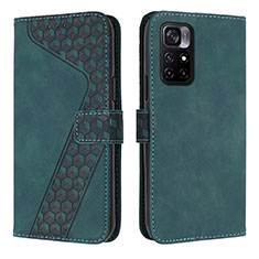 Leather Case Stands Flip Cover Holder H04X for Xiaomi Poco M4 Pro 5G Green