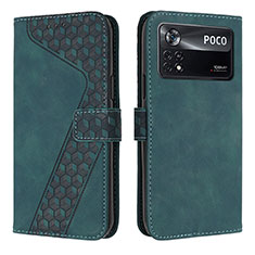 Leather Case Stands Flip Cover Holder H04X for Xiaomi Poco X4 Pro 5G Green