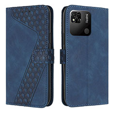 Leather Case Stands Flip Cover Holder H04X for Xiaomi Redmi 9 India Blue