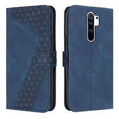 Leather Case Stands Flip Cover Holder H04X for Xiaomi Redmi 9 Prime India Blue