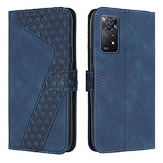 Leather Case Stands Flip Cover Holder H04X for Xiaomi Redmi Note 12 Pro 4G Blue