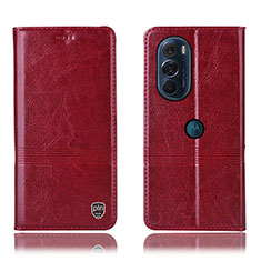 Leather Case Stands Flip Cover Holder H05P for Motorola Moto Edge X30 5G Red