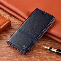 Leather Case Stands Flip Cover Holder H05P for Motorola Moto G53j 5G Blue