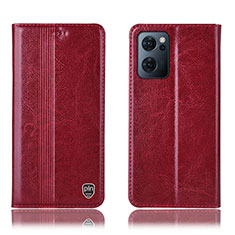 Leather Case Stands Flip Cover Holder H05P for OnePlus Nord CE 2 5G Red