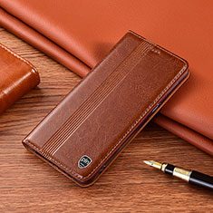 Leather Case Stands Flip Cover Holder H05P for Samsung Galaxy Note 10 Lite Light Brown