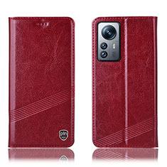 Leather Case Stands Flip Cover Holder H05P for Xiaomi Mi 12 Lite 5G Red