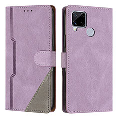 Leather Case Stands Flip Cover Holder H05X for Realme 7i RMX2193 Purple