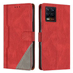 Leather Case Stands Flip Cover Holder H05X for Realme 8 Pro Red