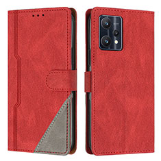 Leather Case Stands Flip Cover Holder H05X for Realme 9 5G Red