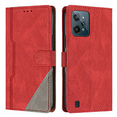 Leather Case Stands Flip Cover Holder H05X for Realme C31 Red