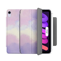 Leather Case Stands Flip Cover Holder H06 for Apple iPad Mini 6 Clove Purple