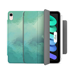 Leather Case Stands Flip Cover Holder H06 for Apple iPad Mini 6 Green