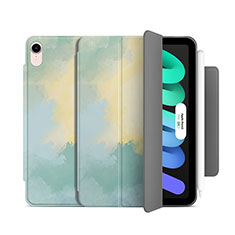 Leather Case Stands Flip Cover Holder H06 for Apple iPad Mini 6 Matcha Green