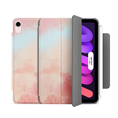 Leather Case Stands Flip Cover Holder H06 for Apple iPad Mini 6 Pink