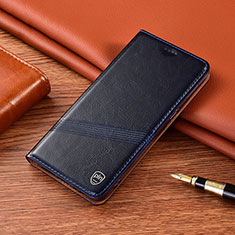 Leather Case Stands Flip Cover Holder H06P for Motorola Moto G Power (2022) Blue