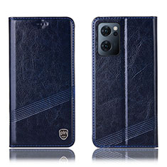 Leather Case Stands Flip Cover Holder H06P for OnePlus Nord CE 2 5G Blue