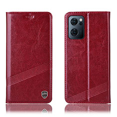 Leather Case Stands Flip Cover Holder H06P for OnePlus Nord CE 2 5G Red