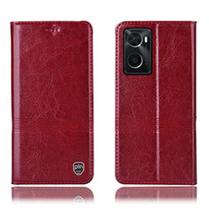 Leather Case Stands Flip Cover Holder H06P for Oppo A36 Red