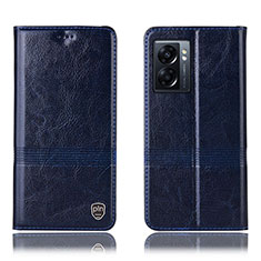 Leather Case Stands Flip Cover Holder H06P for Realme Narzo 50 5G Blue