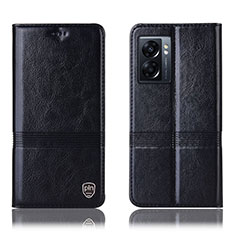 Leather Case Stands Flip Cover Holder H06P for Realme V23 5G Black