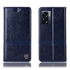 Leather Case Stands Flip Cover Holder H06P for Realme V23i 5G Blue