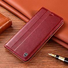 Leather Case Stands Flip Cover Holder H06P for Samsung Galaxy S24 Plus 5G Red