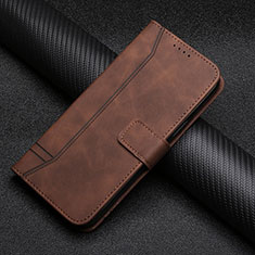 Leather Case Stands Flip Cover Holder H06X for Huawei Honor 50 Lite Brown