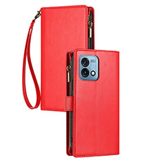 Leather Case Stands Flip Cover Holder H06X for Motorola Moto G Stylus (2023) 4G Red