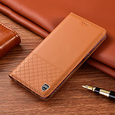 Leather Case Stands Flip Cover Holder H07P for Nokia C20 Orange