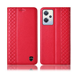 Leather Case Stands Flip Cover Holder H07P for OnePlus Nord CE 2 Lite 5G Red